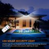 2 Pack 210 LED Solar Outdoor Lights 3 Heads Solar Lights IP65 Waterproof Solar Motion Sensor Lights With Remote Control