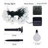 20ft 30 LED Solar String Ball Lights Outdoor Waterproof Warm White Garden Decor