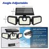 2 Pack 210 LED Solar Outdoor Lights 3 Heads Solar Lights IP65 Waterproof Solar Motion Sensor Lights With Remote Control